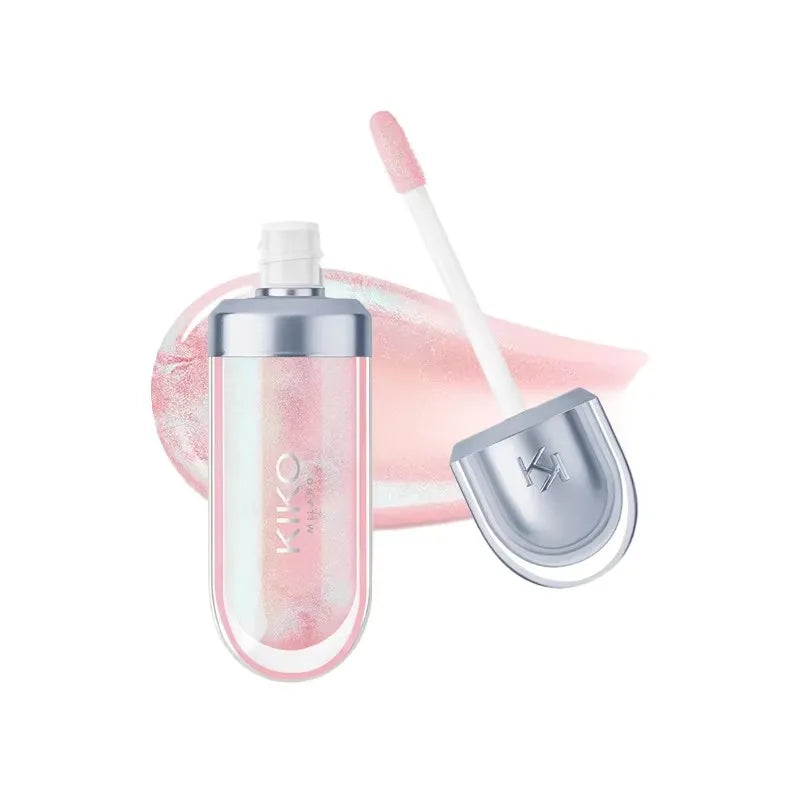 KIKO Brillo Labial Líquido 3D Transparente, Efecto Espejo, Nutritivo, Labios Voluminosos, Larga Duración, Tono Té con Leche/Pasta de Frijol