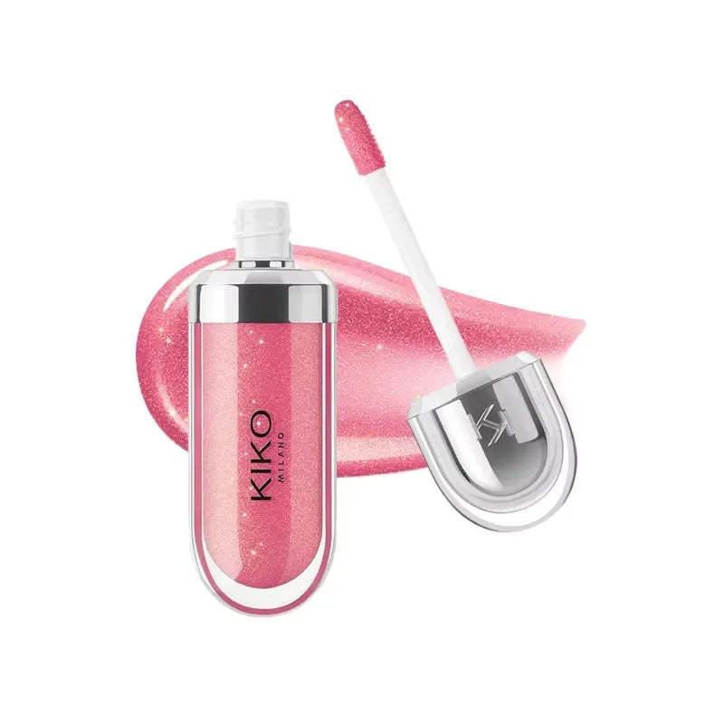 KIKO Brillo Labial Líquido 3D Transparente, Efecto Espejo, Nutritivo, Labios Voluminosos, Larga Duración, Tono Té con Leche/Pasta de Frijol