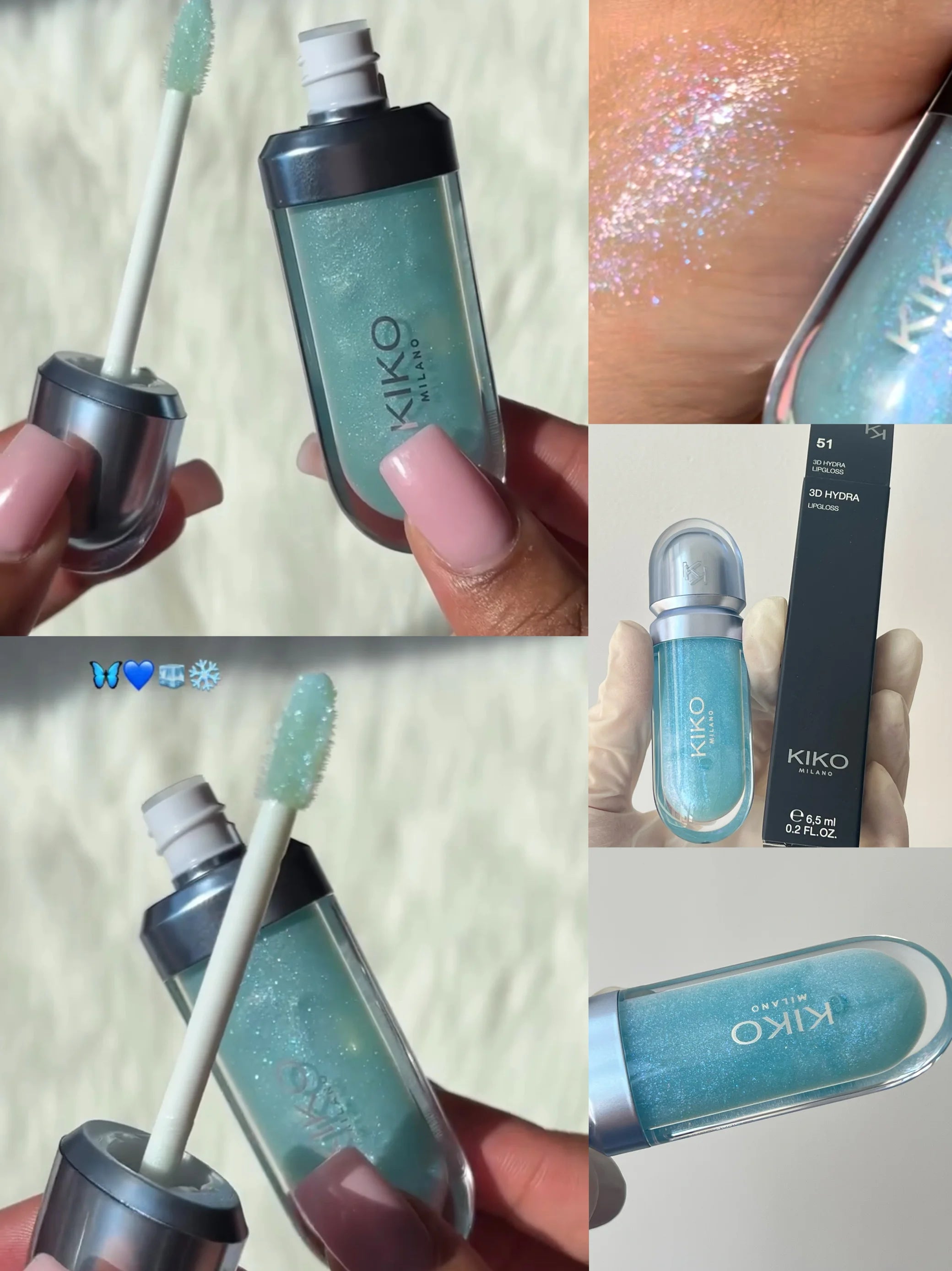 KIKO Brillo Labial Líquido 3D Transparente, Efecto Espejo, Nutritivo, Labios Voluminosos, Larga Duración, Tono Té con Leche/Pasta de Frijol