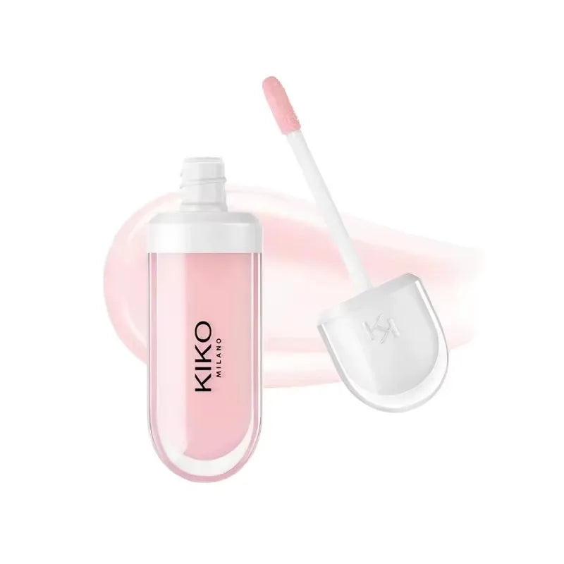 KIKO Brillo Labial Líquido 3D Transparente, Efecto Espejo, Nutritivo, Labios Voluminosos, Larga Duración, Tono Té con Leche/Pasta de Frijol