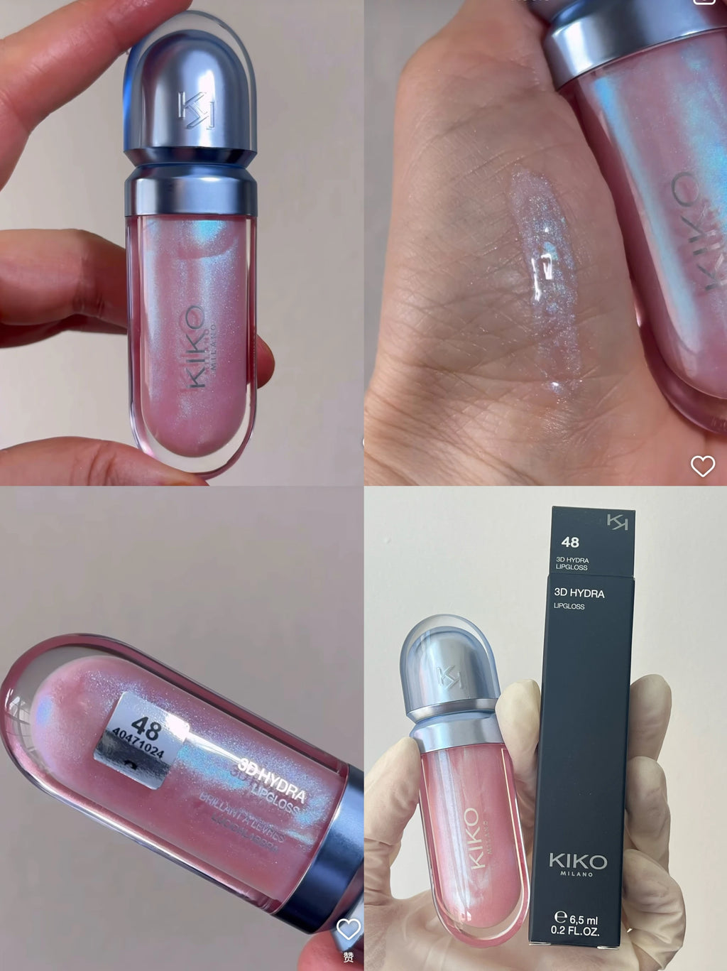KIKO Brillo Labial Líquido 3D Transparente, Efecto Espejo, Nutritivo, Labios Voluminosos, Larga Duración, Tono Té con Leche/Pasta de Frijol