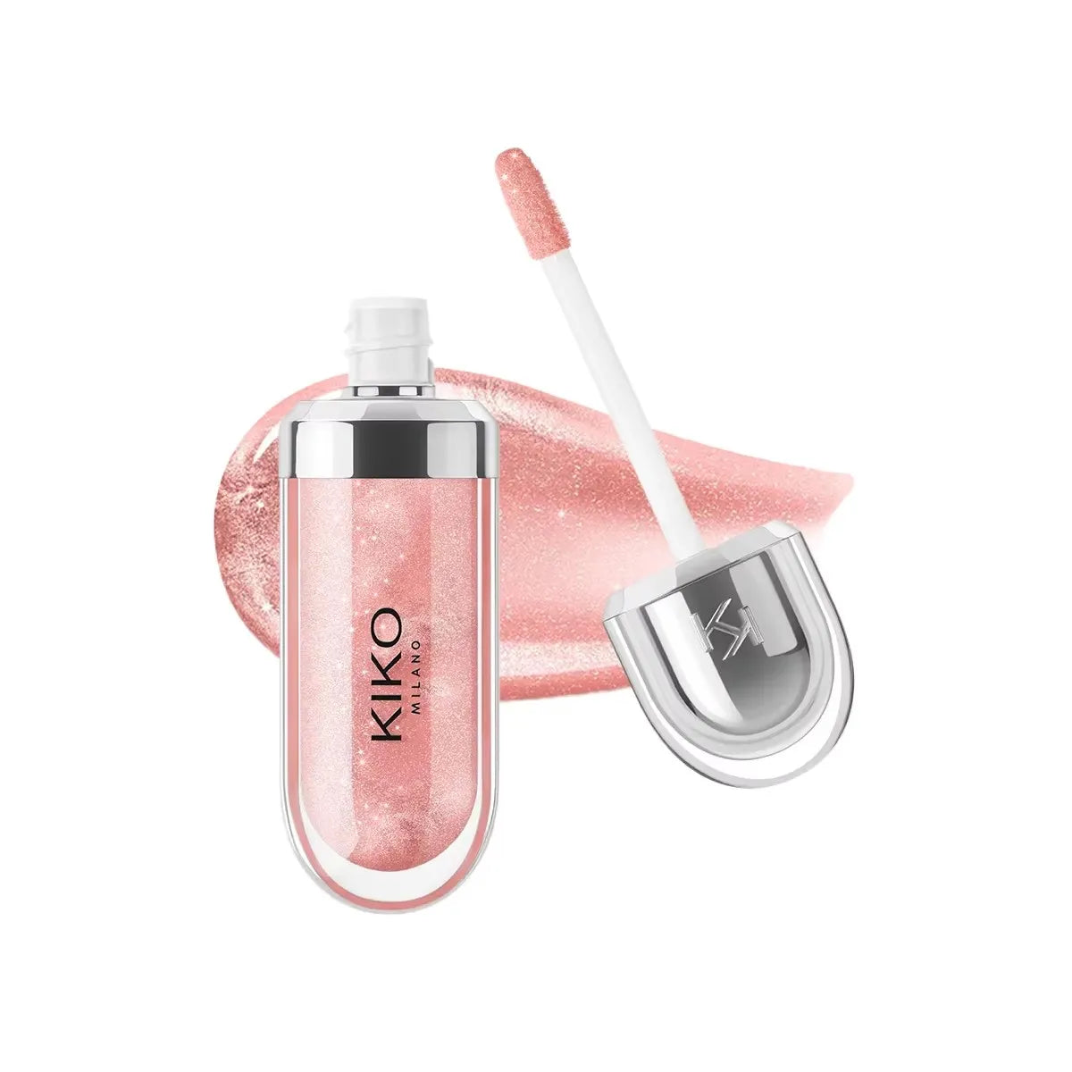 KIKO Brillo Labial Líquido 3D Transparente, Efecto Espejo, Nutritivo, Labios Voluminosos, Larga Duración, Tono Té con Leche/Pasta de Frijol