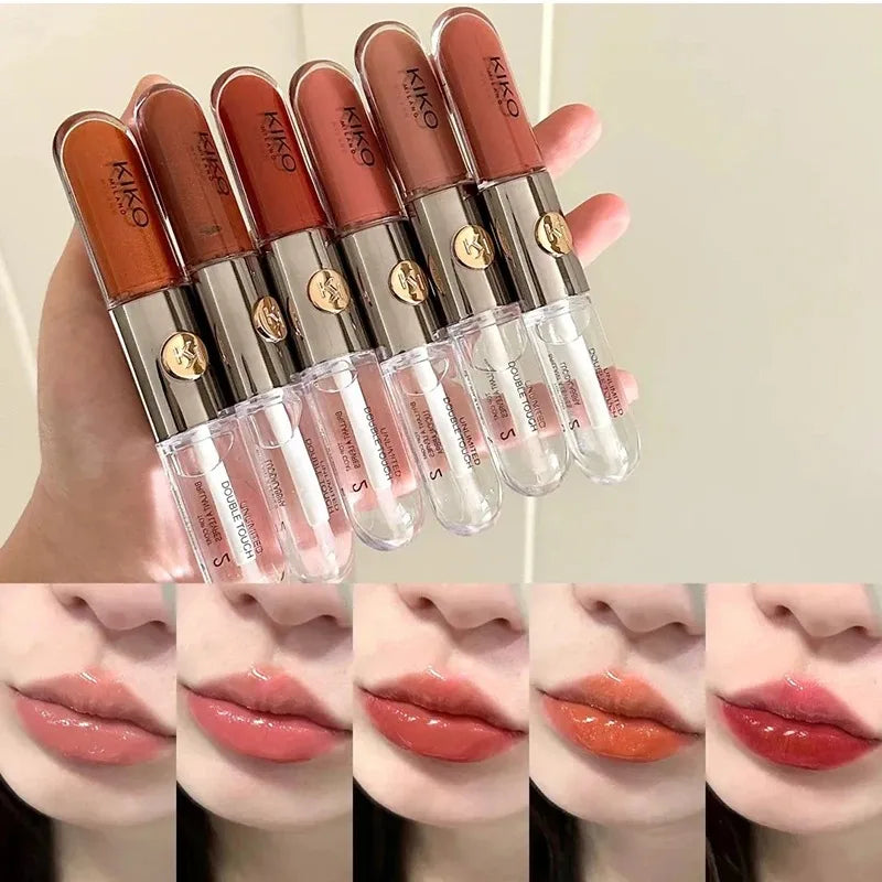 KIKO Brillo Labial Líquido 3D Transparente, Efecto Espejo, Nutritivo, Labios Voluminosos, Larga Duración, Tono Té con Leche/Pasta de Frijol