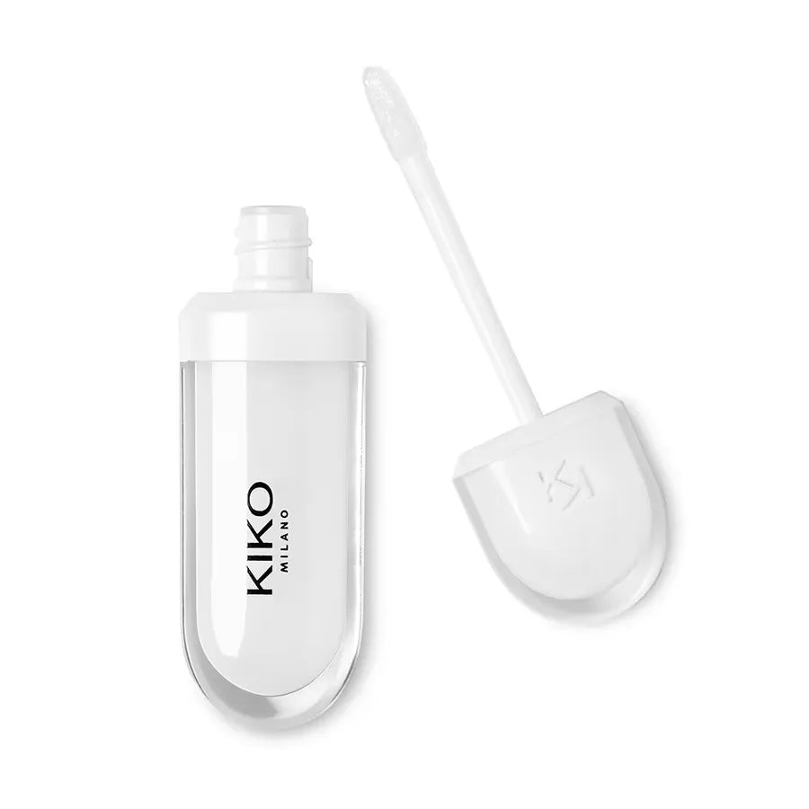 KIKO Brillo Labial Líquido 3D Transparente, Efecto Espejo, Nutritivo, Labios Voluminosos, Larga Duración, Tono Té con Leche/Pasta de Frijol