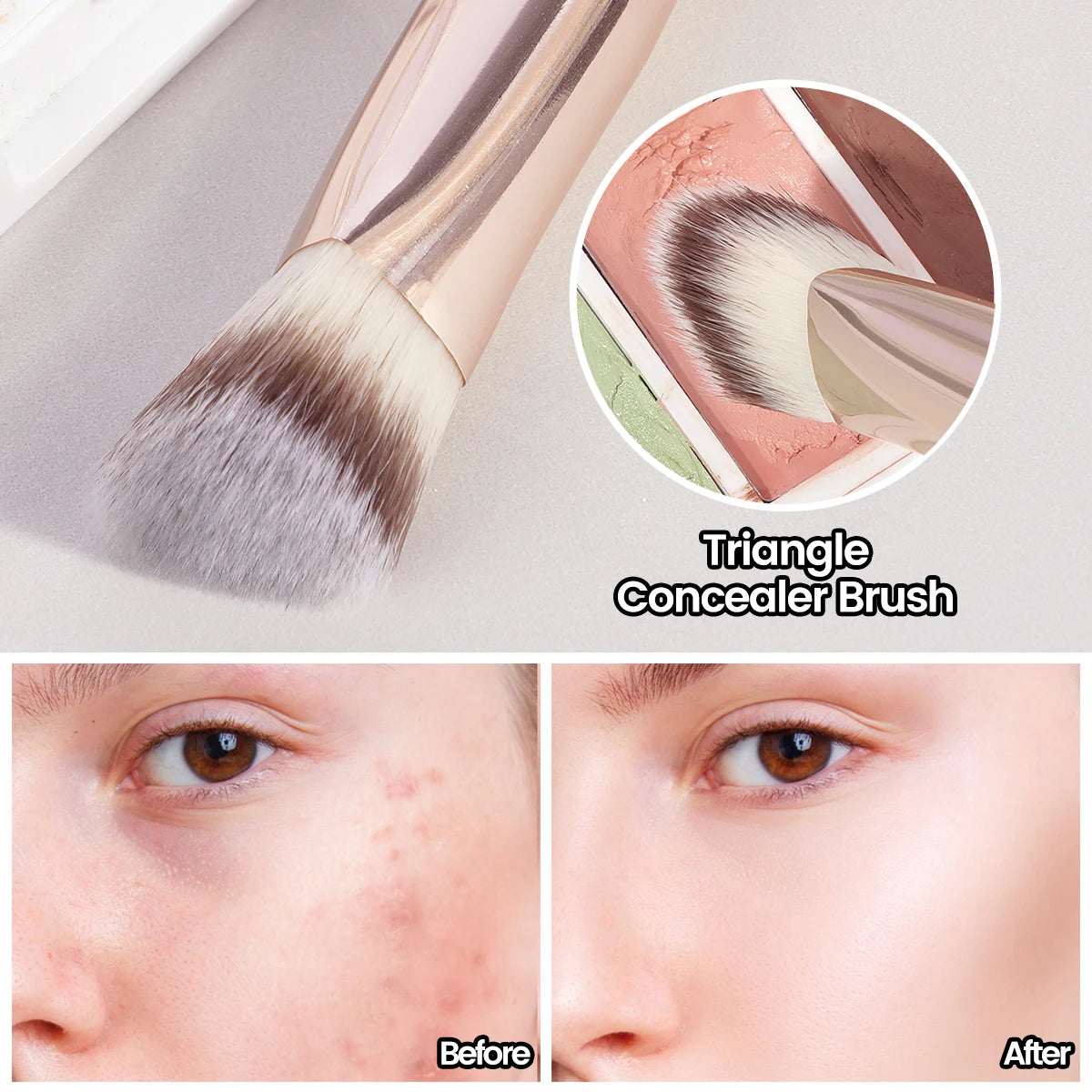 MAANGE-brocha de maquillaje para corrector de ojos, brocha triangular para base, mezcla de crema líquida, corrector, herramientas cosméticas de maquillaje