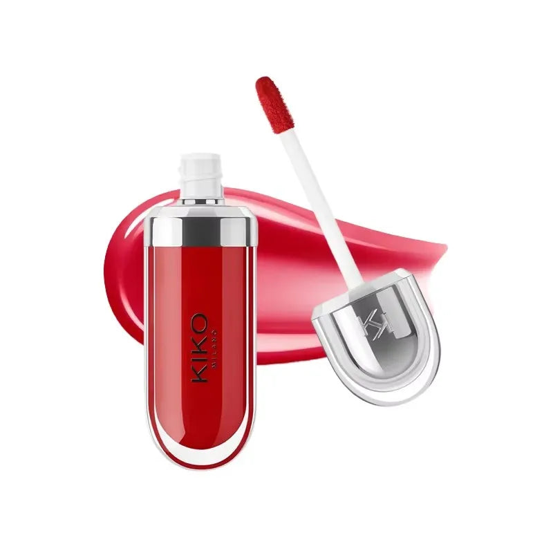 KIKO Brillo Labial Líquido 3D Transparente, Efecto Espejo, Nutritivo, Labios Voluminosos, Larga Duración, Tono Té con Leche/Pasta de Frijol