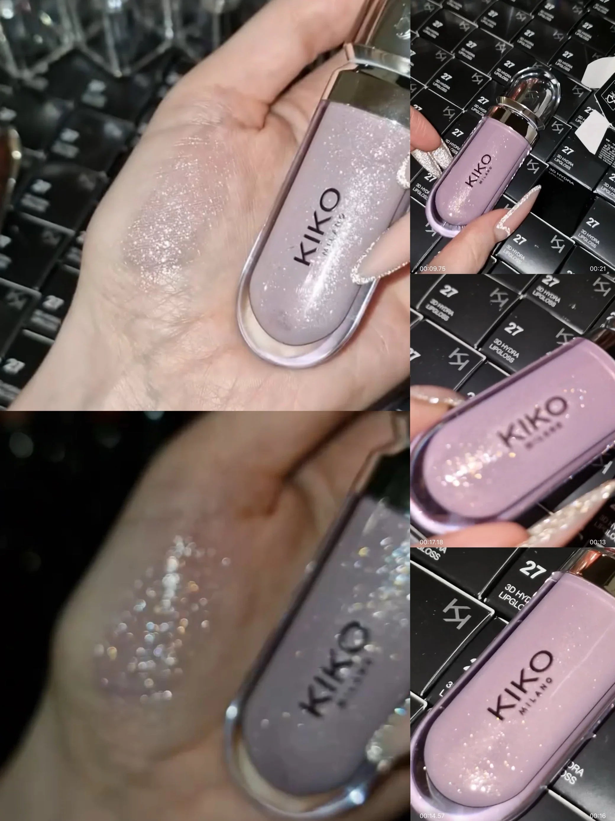 KIKO Brillo Labial Líquido 3D Transparente, Efecto Espejo, Nutritivo, Labios Voluminosos, Larga Duración, Tono Té con Leche/Pasta de Frijol