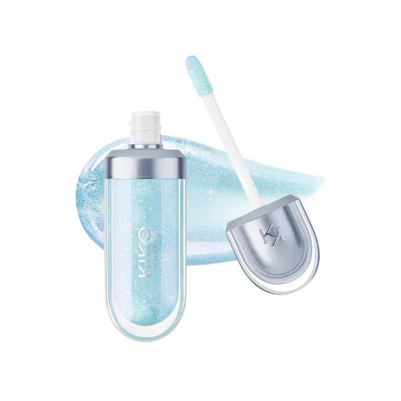 KIKO Brillo Labial Líquido 3D Transparente, Efecto Espejo, Nutritivo, Labios Voluminosos, Larga Duración, Tono Té con Leche/Pasta de Frijol