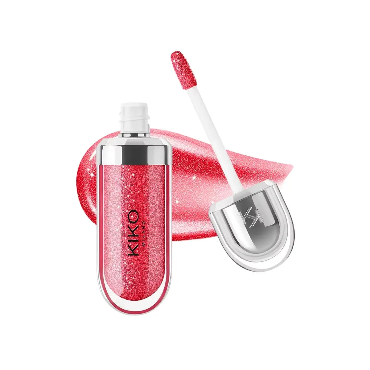 KIKO Brillo Labial Líquido 3D Transparente, Efecto Espejo, Nutritivo, Labios Voluminosos, Larga Duración, Tono Té con Leche/Pasta de Frijol